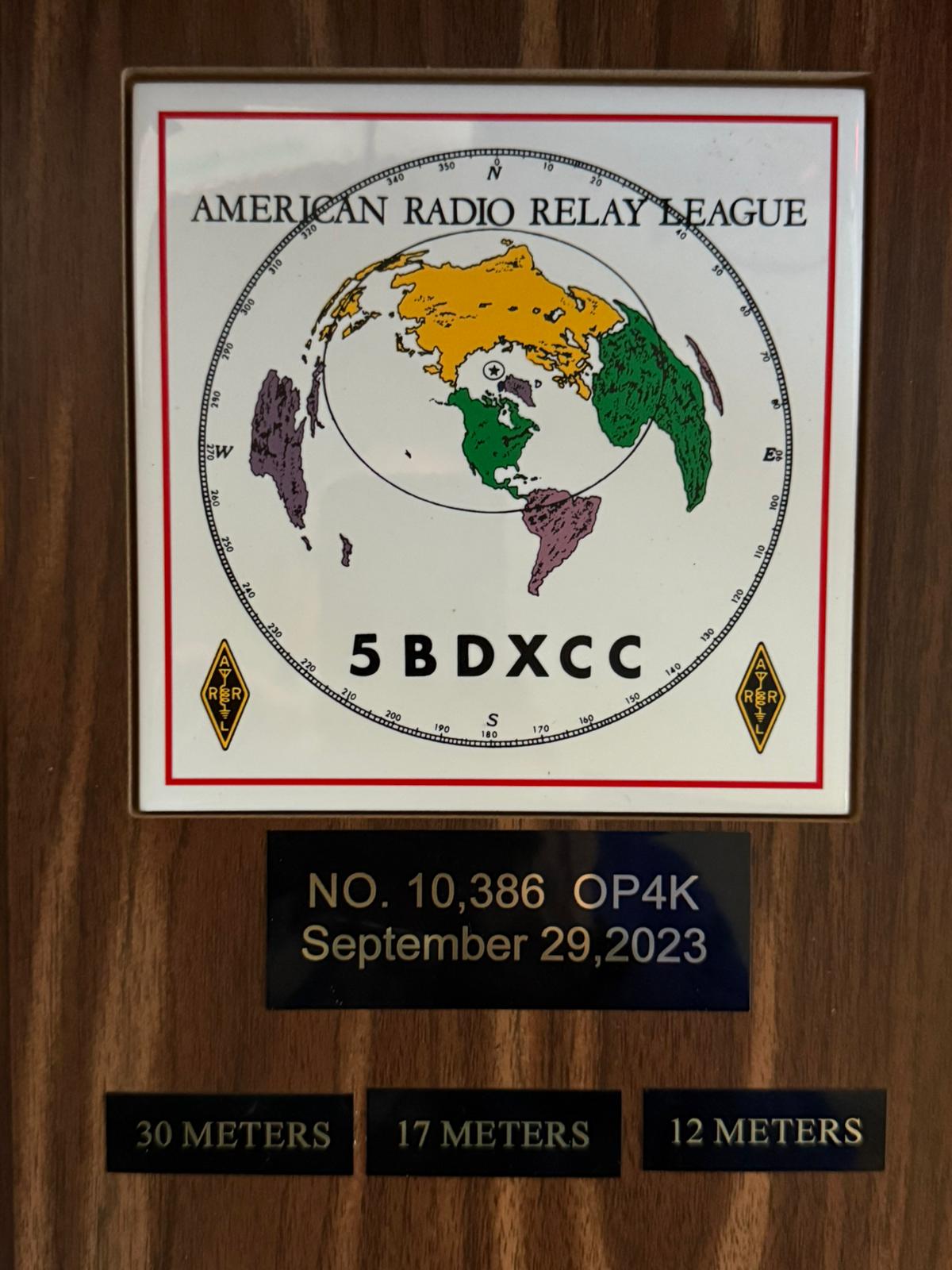 DXCC Plaque
